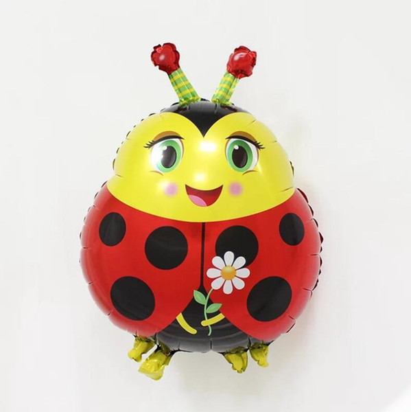 Cartoon Ladybug Foil Balloon Kids Happy Birthday Party Decoration Cute Ladybird Inflatable Air Balloon Wedding Decor