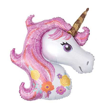 Pink Unicorn Balloon Aluminum Foil Balloons for Birthday Party inflatable balls Decoration Rainbow Ball Unicorn Party