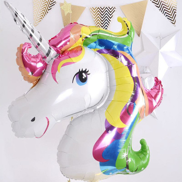 New design 117*87cm Cartoon Unicorn Balloon Aluminum Foil Balloons Wedding Decoration Inflatable Air Ball Unicorn Party Supplies