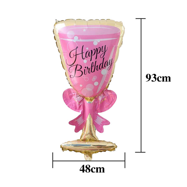 Giant Party Balloons Cup Bottle happy birthday printing goblet Shape Foil Inflatable Balloons for Birthday Decor