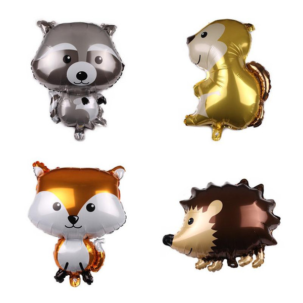 Wholesale Walking animal balloons walking Raccoon Fox Hedgehog balloons 3D foil ballons For Party toys