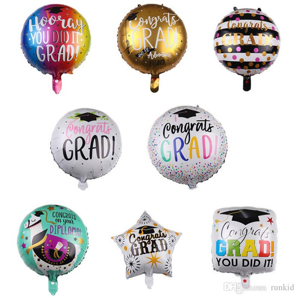 New 18 inch graduation foil balloons for graduation ceremony with doctorial hat aluminum film balloons kid's birthday party decoration