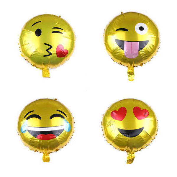 New 18 inch Emoji Balloons Foil Smile Face Balloons for Birthday Party Cartoon Emoji Halloween Balloons