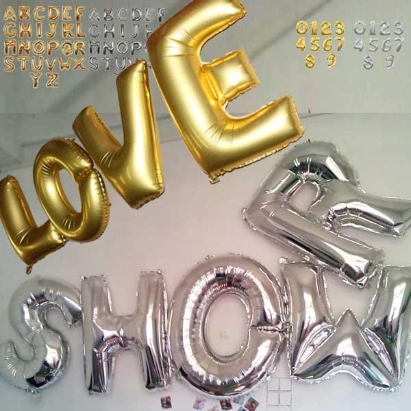 Alphabet balloons Letter number Aluminum foil balloon size 30inch Wedding decoration Event Party supplies 100 pcs/lot wholesale