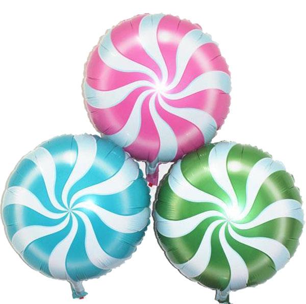 Pinwheel balloon 18inch candy Lollipop foil balloons circle shape Wedding decorations Birthday party supplies Baby shower 30pcs wholesale