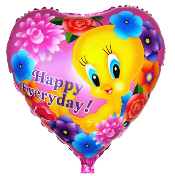 Happy everyday Foil Balloons 18inch Lovely bird Birthday party decorations Aluminum balloon 50pcs/lot free shipping