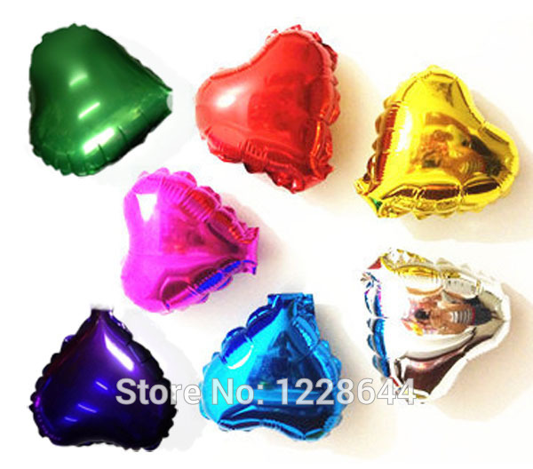 5inch heart foil balloons 7 colors choice Wedding decorations Party supplies classic toys 70 pcs/lot wholesale 