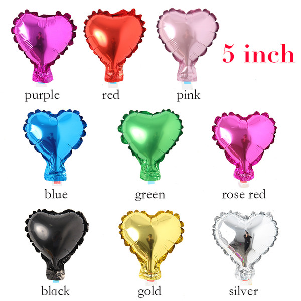 Wholesale 5 inch Heart Shape and Star Aluminum Foil Balloon Wedding Decoration Party Supplies helium balloon