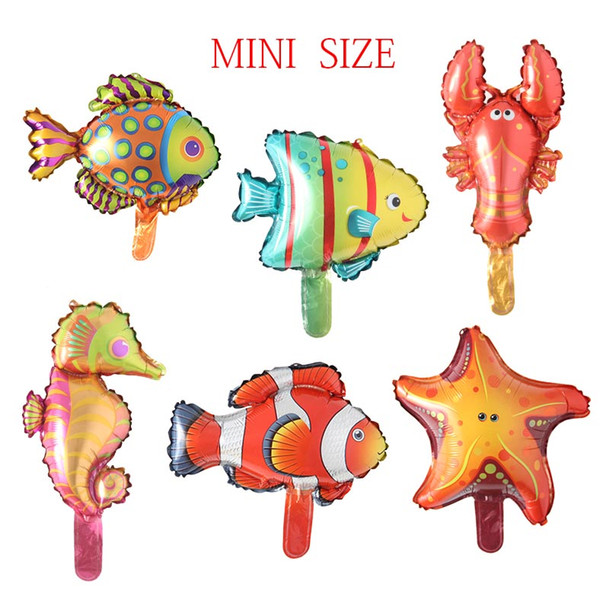 Mini Cute lobster Clownfish Spot Fish Crayfish Foil Balloons Marine Ocean Sea Animals Aquatic Baby Shower Birthday Party Decor