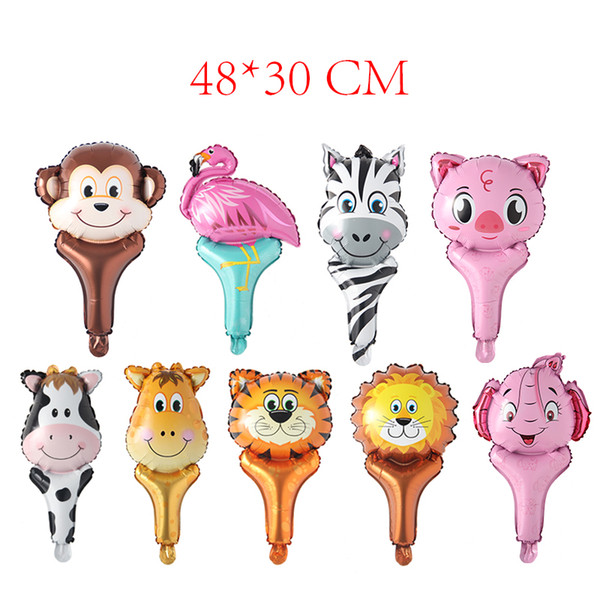 Animal head flamingo Cartoon inflatable globos stick handheld balloon toys cheering stick balloons party supplies decoration