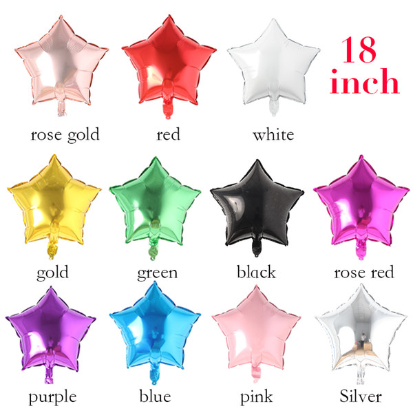 18 inch Five-pointed Star Helium Aluminum Foil Balloons for Wedding and Events decoration globos party supplies