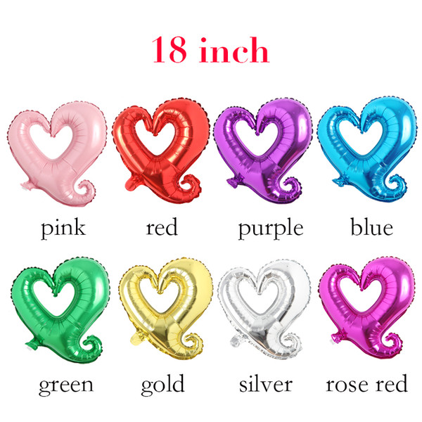 18 Inches Helium Balloon Large Hook Love Heart Shape Air Balloons For Wedding Decorations Aluminum Foil Airballoon Fashion