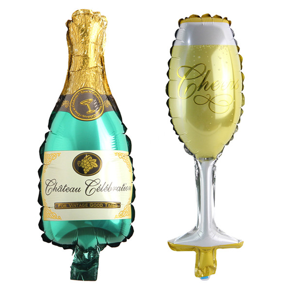 Wholesale Champagne Glass Foil Balloons Whisky Bottle Helium Globos Wedding Decorations Birthday Valentine s Event Party Supplies Kids Toys