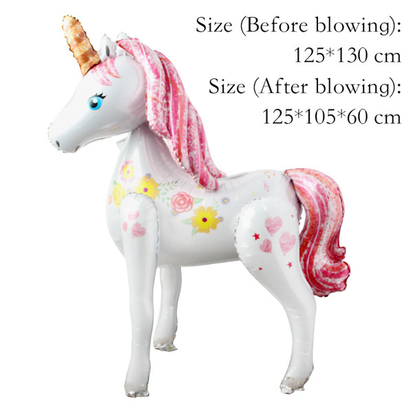 130CM Huge 3D cartoon Unicorn Birthday Party horse Decorations Supplies Wedding Engagement Children's Day Foil Balloons globos