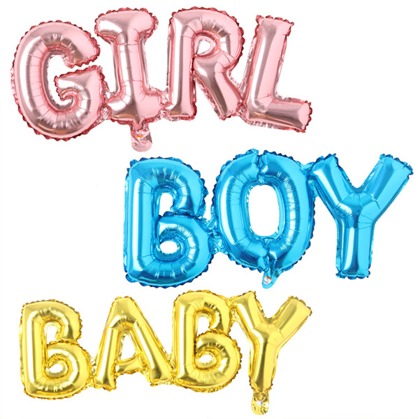 Pink Blue BOY GIRL Baby Letters Foil Balloons Baby Shower Kids Birthday Party Wedding Decoration Helium Ballons