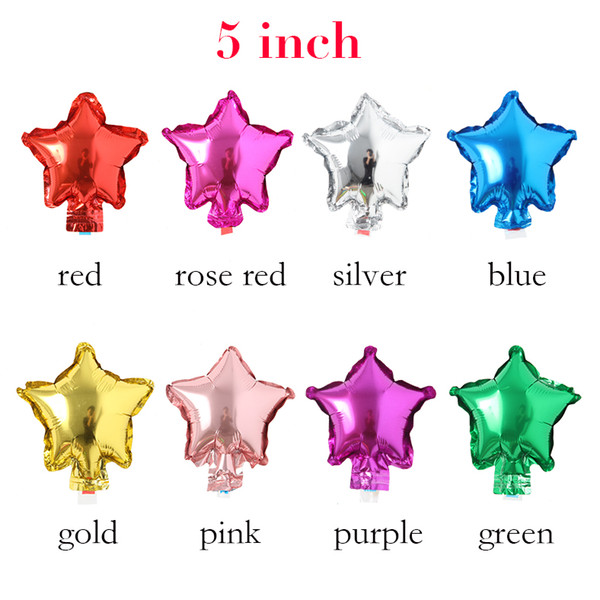 5 inch mini Five-pointed star Aluminum foil balloon wedding birthday party wedding Market hotel supplies air balloons globos