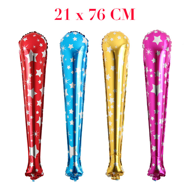 Baseball Bat Aluminum Foil Balloons Toys Party Cheering clapper Stick Blow Bar Noise Maker Long Bell Ball Game Supplies