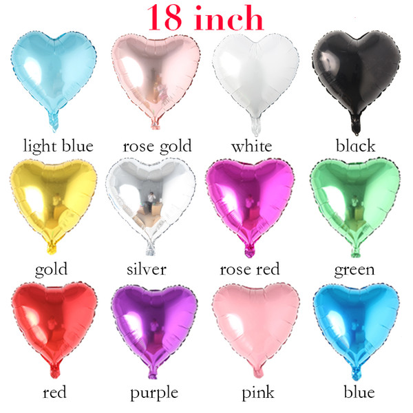 Inflatable Wedding Decoration Helium Balloon 18 Inch Heart Shape Foil Balloons Party Supplies Ballons Custom Ballon Wholesale