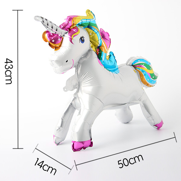 Unique Stand steadily Unicorn Birthday Party Decorations Supplies Wedding Engagement Children's Day Foil Unicorn Balloons globos