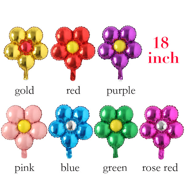 New five petals green flower aluminium foil balloon wedding balloons birthday party supplies decoration helium balloon globos