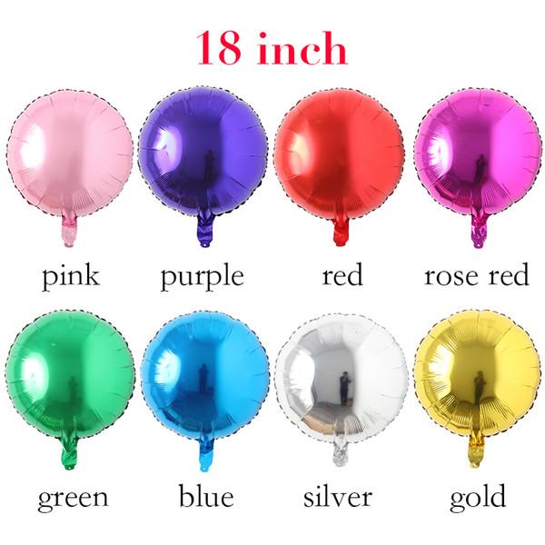 18inch Solid Color Round Foil Balloon Birthday Wedding Party Pure Round Helium Decor Balaos Supplies Kids Toys ball