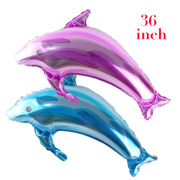 Dolphin foil balloons Colorful sea animals ballons birthday party decorations child toys children's day supplies ball