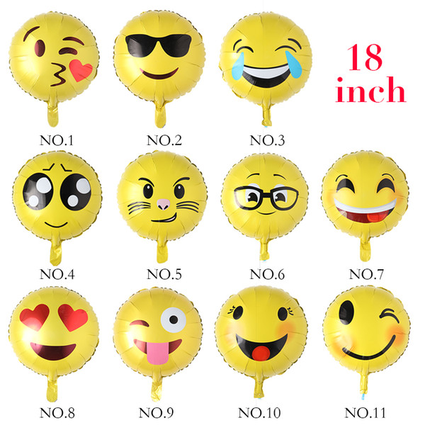 18 inch Emoji foil balloon happy birthday party Emoticons helium ballon wedding decoration ballons