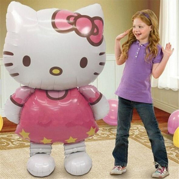 Large Cartoon KT Cat Aluminum Film Balloons Kids Birthday Helium Balloon Party Wedding Decorations Supplies 70 X 114CM