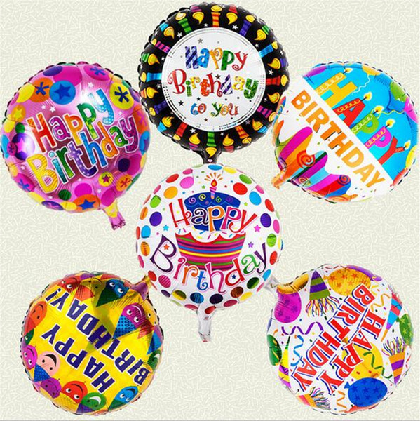 6 Designs mix order happy birthday balloons 18 inch inflatable air foil ballons decorations bubble helium balloon wholesale for kids