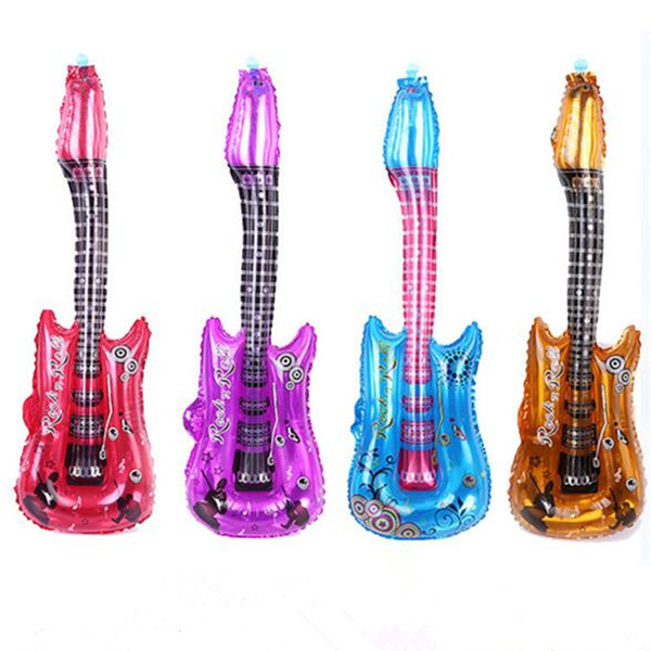 hot sale inflatable guitar ballons large aluminum foil balloon four colors helium balloon toy birthday decoration party supply drop