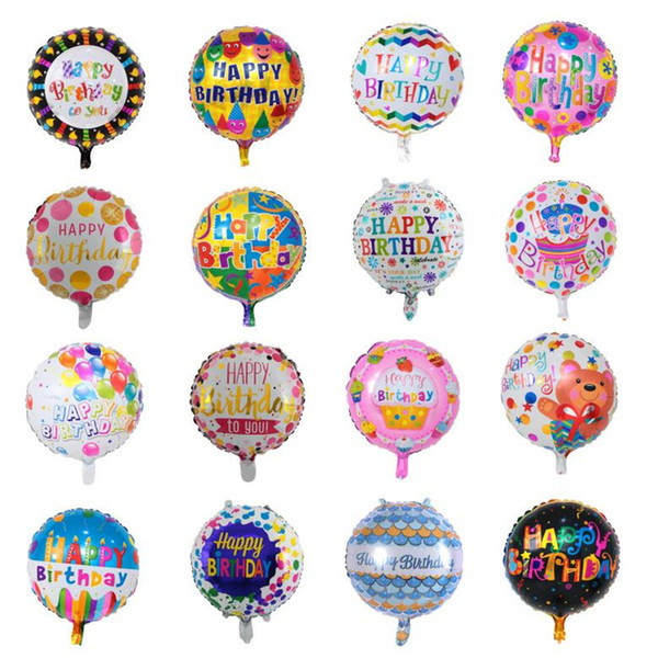 50Pcs/Lot Mix Design Happy Birthday Balloon 18 Inch Inflatable Bubble Aluminum Foil Balloons For Kids Birthday Party Decorations Ballons