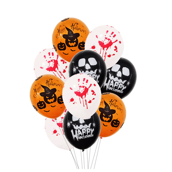 Hot sale 12 inch printed halloween balloons inflatable bubble halloween decorations latex balloon mix design happy halloween ballon