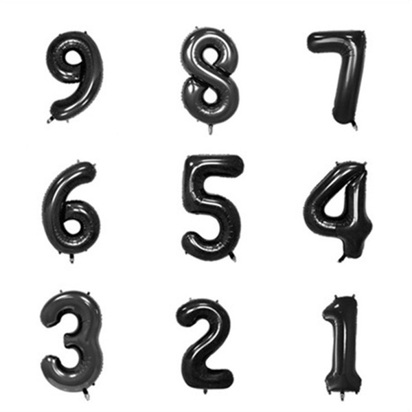 hot sale 40inch large number ballon foil balloon black inflatable numbers helium balloon birthday party wedding decoration ballons