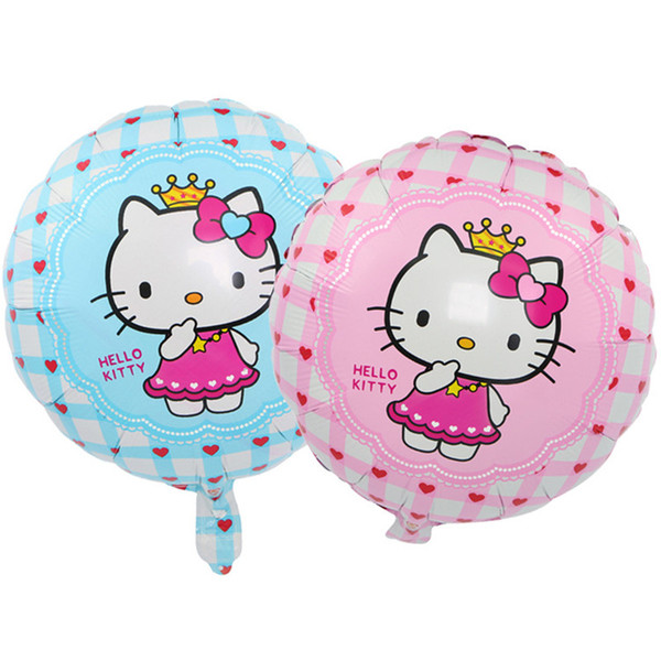 18 inch round hello kitty foil ballons party birthday decoration balloons inflatable cartoon helium balloon wholesale for kids drop shipping