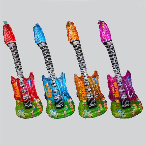 hot sale inflatable guitar ballon cartoon helium balloon four colors large aluminum foil balloon christmas toy globos dropshipping