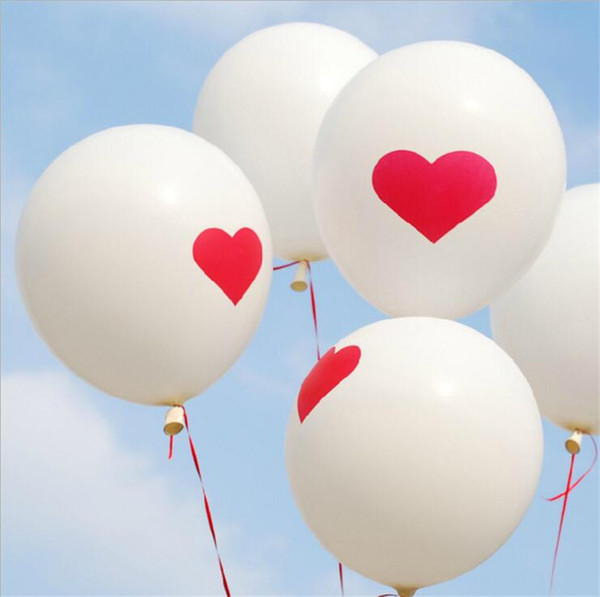 Hot sale 12 inch romantic sweet heart ballons white red latex wedding decorations balloons wholesale drop 