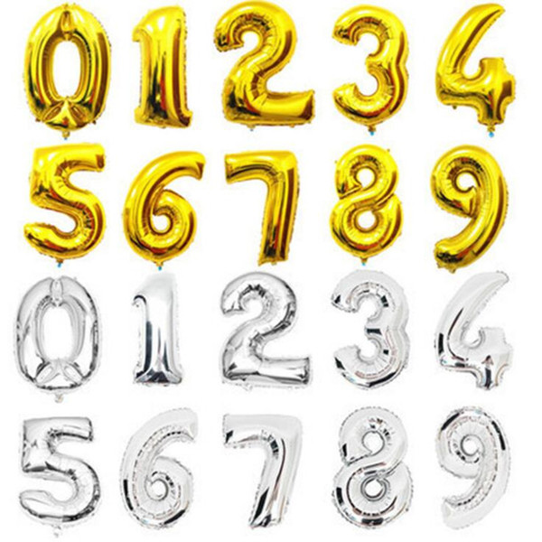 40 inch Giant Number Foil Balloons Inflatable Helium Balloons Wedding Decoration Birthday Event Party Supplies