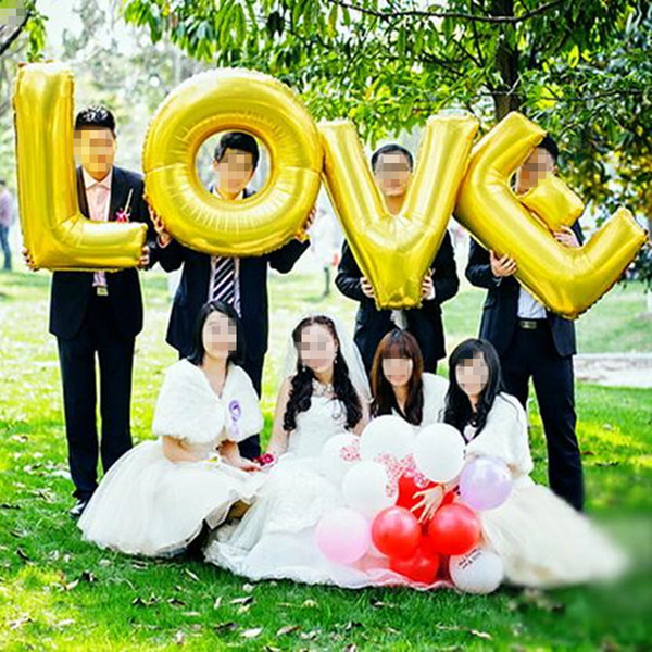 40 inch Giant Letter Foil Balloons Inflatable Helium Balloons Wedding Decoration Birthday Event Party Supplies