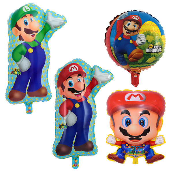 Super Marios Bros Balloons 2 Sets Aluminium Coating Foil Ballons Turtle Luigi Air theme birthday party tortoise Xmas Kids toys 18inch