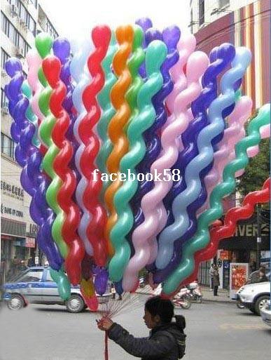 Wholesale 200Pcs/Lot Screwed Latex Twisting Spiral Balloons Conventional Festival Balloons Wedding Party & Holiday Decoration