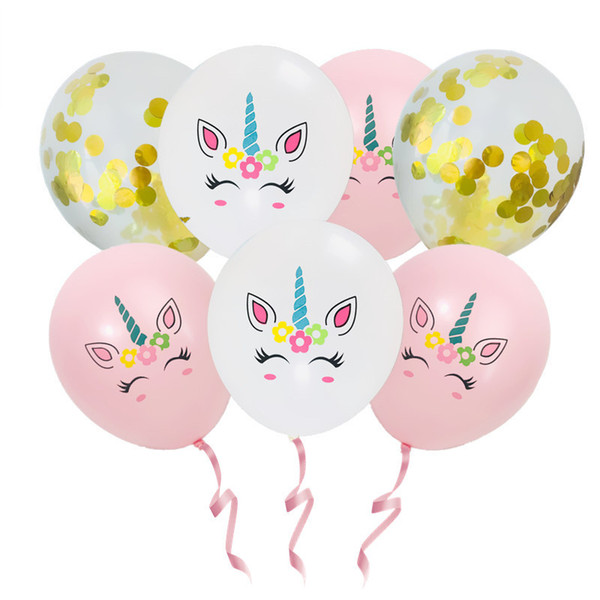 Decoration Of Festival Birthday Party 12 Inch Color Balloon Unicorn Natural Latex Photography Props Children's Day Halloween Christmas