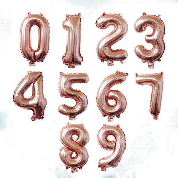 40 inches Rose Gold Letter Number Foil Balloons Large Digit Helium Balloons wedding ingredients Birthday Party Supplies Baby Shower