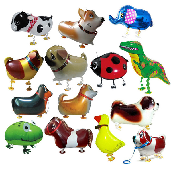 Walking Pet Animal Helium Aluminum Foil Balloon Automatic Sealing Kids Baloon Toys Gift For Christmas Wedding Birthday Party Supplies OTH071