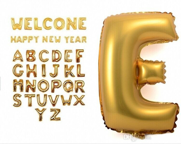 16 Inch Gold Silver Alphabet Helium Aluminum Foil Balloon 26 Letters Wedding Christmas Birthday Baby Shower Party Decoration Supplies