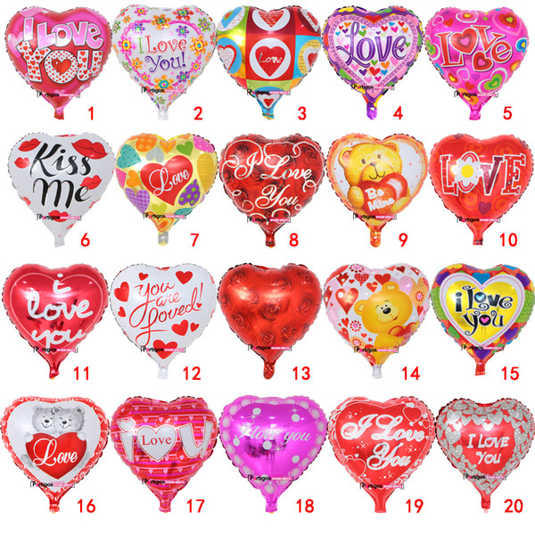 18 Inch inflatable Valentine's Day party ballons decorations bubble Aluminum film balloon I Love You Heart balloons toys supplies B11