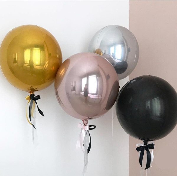 50pcs 22inch 4D Metallic Dimensional Rose Gold Silver Foil Balloons Helium Inflatable Globos Supply Wedding Birthday Party Decor