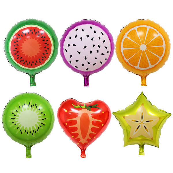 18 Inch Fruit Aluminum Balloons Multiple Fruits Helium Balloon Children Birthday Wedding Party Decorations Strawberry Balloons