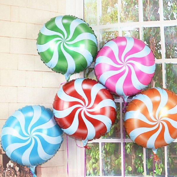 hot selling Free shipping 1pcs round children's toys, candy lollipops aluminum balloons birthday party balloon decoration