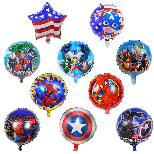 Kids avengers balloons toys inflatable marvel birthday party ballons decorations supplies bubble helium foil balloon 18 inch