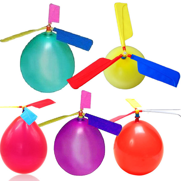 100 pcs Flying Balloon Helicopter DIY Balloon Airplane Toy Children Outdoor Playing Creative Toy self-combined Balloon Helicopter